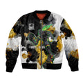 Personalised Penrith Panthers 1967-2026 Bomber Jacket Panther Mascot 60th Anniversary - Watercolor Splash Art