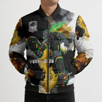 Personalised Penrith Panthers 1967-2026 Bomber Puffer Jacket Panther Mascot 60th Anniversary - Watercolor Splash Art