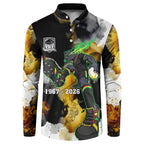 Personalised Penrith Panthers 1967-2026 Button Sweatshirt Panther Mascot 60th Anniversary - Watercolor Splash Art