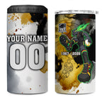 Personalised Penrith Panthers 1967-2026 4 in 1 Can Cooler Tumbler Panther Mascot 60th Anniversary - Watercolor Splash Art