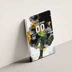 Personalised Penrith Panthers 1967-2026 Canvas Wall Art Panther Mascot 60th Anniversary - Watercolor Splash Art