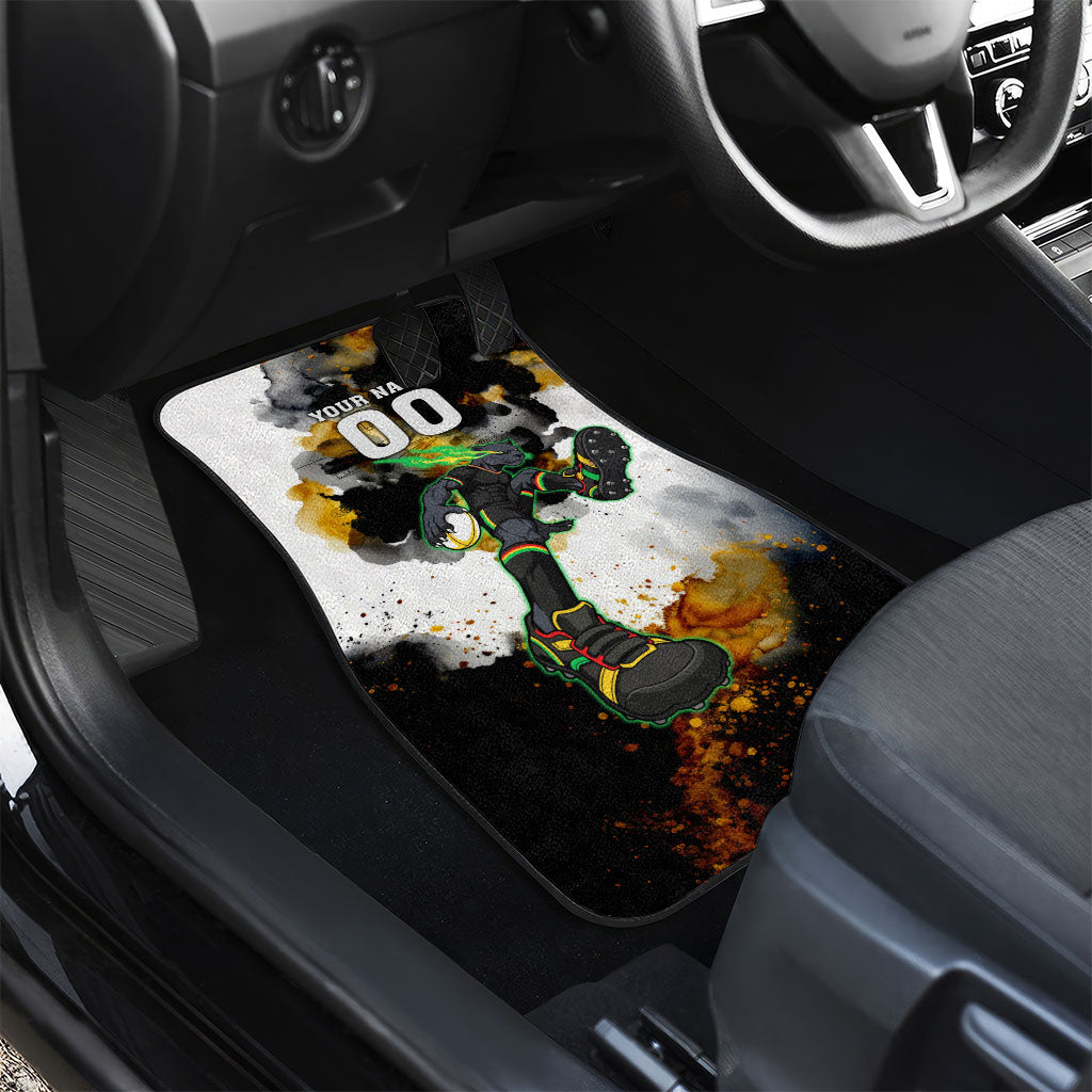 Personalised Penrith Panthers 1967-2026 Car Mats Panther Mascot 60th Anniversary - Watercolor Splash Art
