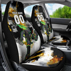 Personalised Penrith Panthers 1967-2026 Car Seat Cover Panther Mascot 60th Anniversary - Watercolor Splash Art