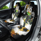 Personalised Penrith Panthers 1967-2026 Car Seat Cover Panther Mascot 60th Anniversary - Watercolor Splash Art