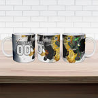 Personalised Penrith Panthers 1967-2026 Ceramic Mug Panther Mascot 60th Anniversary - Watercolor Splash Art