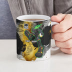 Personalised Penrith Panthers 1967-2026 Ceramic Mug Panther Mascot 60th Anniversary - Watercolor Splash Art