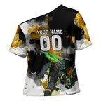 Personalised Penrith Panthers 1967-2026 Cross Shoulder Shirt Panther Mascot 60th Anniversary - Watercolor Splash Art