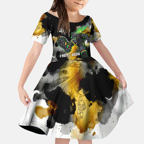Personalised Penrith Panthers 1967-2026 Family Matching Mermaid Dress and Hawaiian Shirt Panther Mascot 60th Anniversary - Watercolor Splash Art