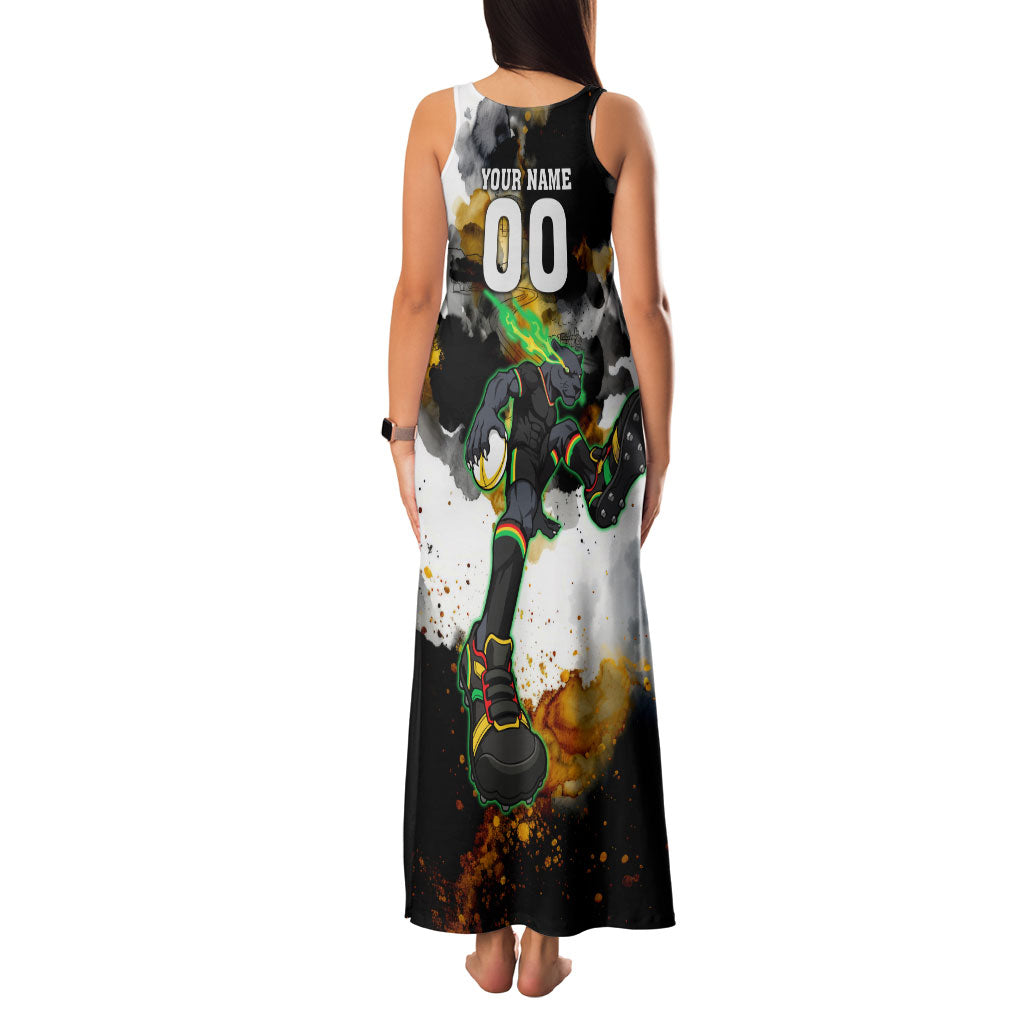 Personalised Penrith Panthers 1967-2026 Family Matching Tank Maxi Dress and Hawaiian Shirt Panther Mascot 60th Anniversary - Watercolor Splash Art