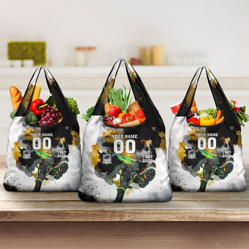 Personalised Penrith Panthers 1967-2026 Grocery Bag Panther Mascot 60th Anniversary - Watercolor Splash Art