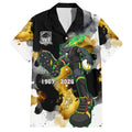 Personalised Penrith Panthers 1967-2026 Hawaiian Shirt Panther Mascot 60th Anniversary - Watercolor Splash Art