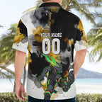 Personalised Penrith Panthers 1967-2026 Hawaiian Shirt Panther Mascot 60th Anniversary - Watercolor Splash Art