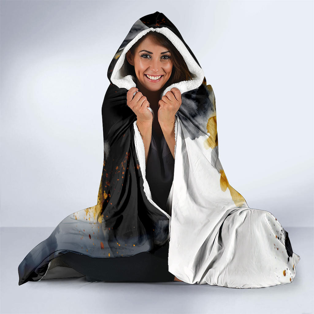 Personalised Penrith Panthers 1967-2026 Hooded Blanket Panther Mascot 60th Anniversary - Watercolor Splash Art