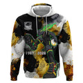 Personalised Penrith Panthers 1967-2026 Hoodie Panther Mascot 60th Anniversary - Watercolor Splash Art