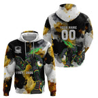 Personalised Penrith Panthers 1967-2026 Hoodie Panther Mascot 60th Anniversary - Watercolor Splash Art