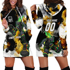 Personalised Penrith Panthers 1967-2026 Hoodie Dress Panther Mascot 60th Anniversary - Watercolor Splash Art