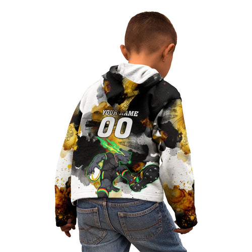 Personalised Penrith Panthers 1967-2026 Kid Hoodie Panther Mascot 60th Anniversary - Watercolor Splash Art