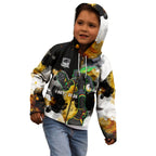 Personalised Penrith Panthers 1967-2026 Kid Hoodie Panther Mascot 60th Anniversary - Watercolor Splash Art