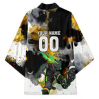 Personalised Penrith Panthers 1967-2026 Kimono Panther Mascot 60th Anniversary - Watercolor Splash Art