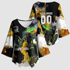 Personalised Penrith Panthers 1967-2026 Kimono Sleeve Blouse Panther Mascot 60th Anniversary - Watercolor Splash Art