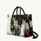 Personalised Penrith Panthers 1967-2026 Leather Bag Panther Mascot 60th Anniversary - Watercolor Splash Art