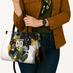 Personalised Penrith Panthers 1967-2026 Leather Bag Panther Mascot 60th Anniversary - Watercolor Splash Art