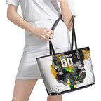 Personalised Penrith Panthers 1967-2026 Leather Tote Bag Panther Mascot 60th Anniversary - Watercolor Splash Art