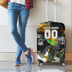 Personalised Penrith Panthers 1967-2026 Luggage Cover Panther Mascot 60th Anniversary - Watercolor Splash Art