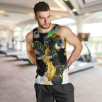 Personalised Penrith Panthers 1967-2026 Men Tank Top Panther Mascot 60th Anniversary - Watercolor Splash Art