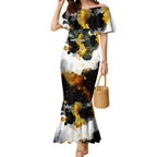 Personalised Penrith Panthers 1967-2026 Mermaid Dress Panther Mascot 60th Anniversary - Watercolor Splash Art