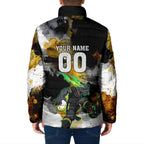 Personalised Penrith Panthers 1967-2026 Padded Jacket Panther Mascot 60th Anniversary - Watercolor Splash Art