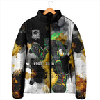 Personalised Penrith Panthers 1967-2026 Padded Jacket Panther Mascot 60th Anniversary - Watercolor Splash Art