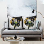 Personalised Penrith Panthers 1967-2026 Pillow Cover Panther Mascot 60th Anniversary - Watercolor Splash Art