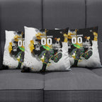 Personalised Penrith Panthers 1967-2026 Pillow Cover Panther Mascot 60th Anniversary - Watercolor Splash Art