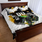 Personalised Penrith Panthers 1967-2026 Quilt Bed Set Panther Mascot 60th Anniversary - Watercolor Splash Art