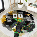 Personalised Penrith Panthers 1967-2026 Round Carpet Panther Mascot 60th Anniversary - Watercolor Splash Art