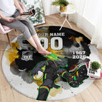 Personalised Penrith Panthers 1967-2026 Round Carpet Panther Mascot 60th Anniversary - Watercolor Splash Art