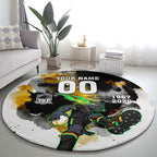 Personalised Penrith Panthers 1967-2026 Round Carpet Panther Mascot 60th Anniversary - Watercolor Splash Art