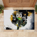 Personalised Penrith Panthers 1967-2026 Rubber Doormat Panther Mascot 60th Anniversary - Watercolor Splash Art