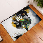 Personalised Penrith Panthers 1967-2026 Rubber Doormat Panther Mascot 60th Anniversary - Watercolor Splash Art