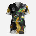 Personalised Penrith Panthers 1967-2026 Scrub Top Panther Mascot 60th Anniversary - Watercolor Splash Art