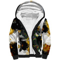 Personalised Penrith Panthers 1967-2026 Sherpa Hoodie Panther Mascot 60th Anniversary - Watercolor Splash Art