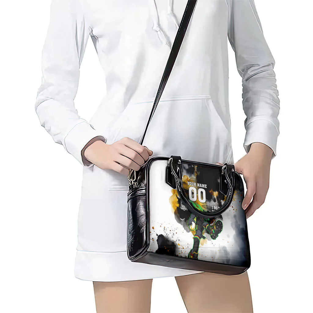 Personalised Penrith Panthers 1967-2026 Shoulder Handbag Panther Mascot 60th Anniversary - Watercolor Splash Art