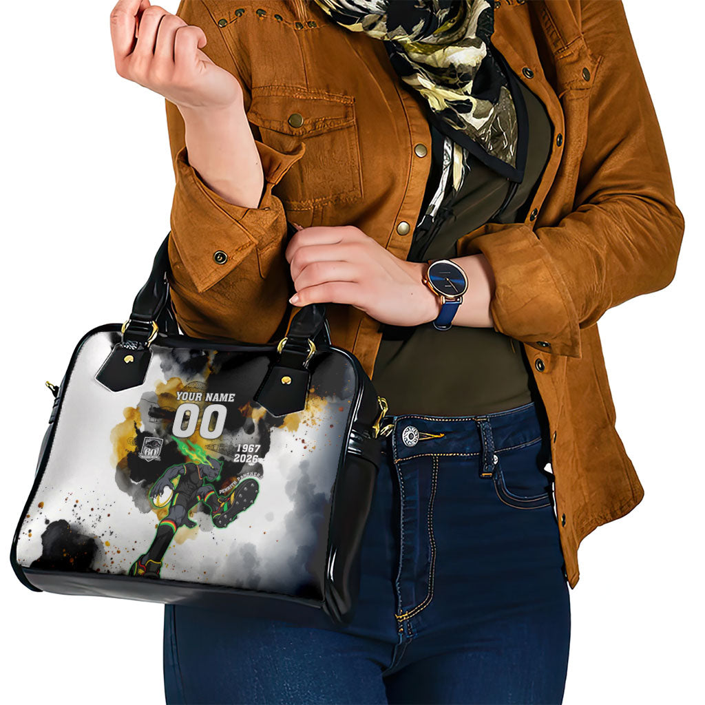 Personalised Penrith Panthers 1967-2026 Shoulder Handbag Panther Mascot 60th Anniversary - Watercolor Splash Art