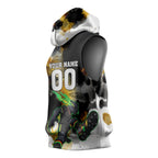 Personalised Penrith Panthers 1967-2026 Sleeveless Hoodie Panther Mascot 60th Anniversary - Watercolor Splash Art
