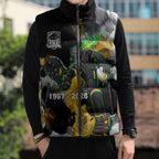 Personalised Penrith Panthers 1967-2026 Sleeveless Puffer Jacket Panther Mascot 60th Anniversary - Watercolor Splash Art