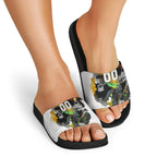 Personalised Penrith Panthers 1967-2026 Slide Sandals Panther Mascot 60th Anniversary - Watercolor Splash Art