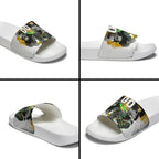 Personalised Penrith Panthers 1967-2026 Slide Sandals Panther Mascot 60th Anniversary - Watercolor Splash Art