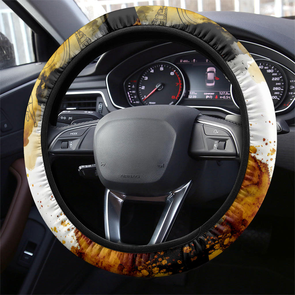 Penrith Panthers 1967-2026 Steering Wheel Cover Panther Mascot 60th Anniversary - Watercolor Splash Art