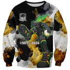 Personalised Penrith Panthers 1967-2026 Sweatshirt Panther Mascot 60th Anniversary - Watercolor Splash Art